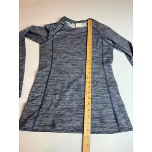 Under Armour Womens Long Sleeve Athletic Top Blue Heathered Thumb Holes‎ Medium thumbnail 5