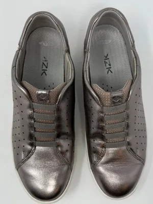 Kizik Miami Hands-Free Slip-On Sneaker Women's 8M Metallic Silver Leather Casual thumbnail 8