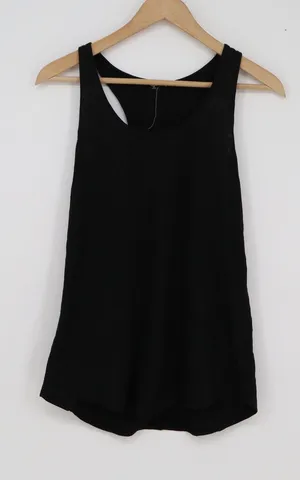 Unbranded Womens Racerback Tank Top Black Scoop Neck Sleeveless Casual Shirt thumbnail 1