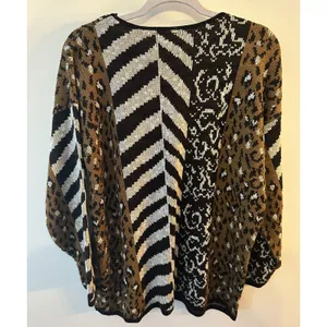 Classic Elements Vintage Sweater Mixed Animal Print Made In USA Womens Large thumbnail 2