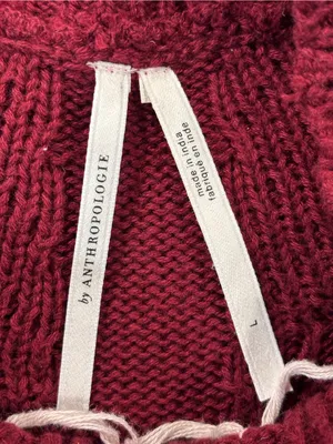 By Anthropologie Layered Burgundy Sweater Dress Size Large Womens thumbnail 11