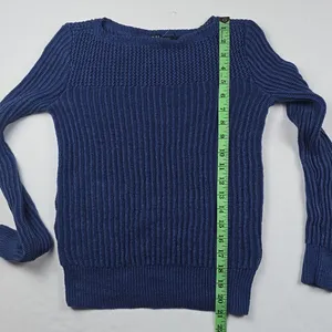 Lauren Ralph Lauren NWOT Mixed Knit Boatneck Sweater 100% Linen Steel Blue Sz XS thumbnail 12