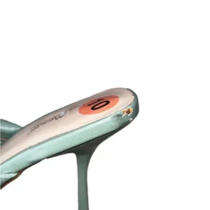 NEW Anne Michelle Mint Green Square Toe Puffer Slip On Sandal Heel thumbnail 5