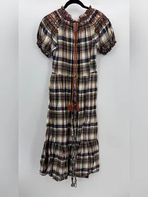 THE GREAT Sea Glass Plaid Tiered Dress TGR1/US4-6 thumbnail 6