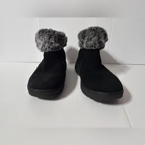 Khombu black suede winter booties women size 8 M thumbnail 4
