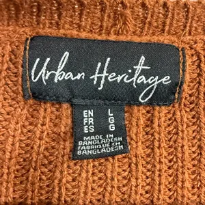 Urban Heritage L Cropped Knit Sweater‎ Rust Brown Balloon Sleeve Cozy Oversized thumbnail 11