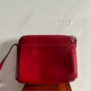 Vintage Lauren Ralph Lauren Cow Leather Red Shoulder Bag Y2K Country Western thumbnail 4
