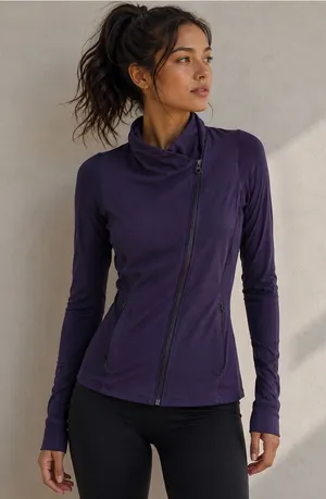 Lululemon Emerge Renewed Purple Asymmetrical Zip Up Athletic Jacket thumbnail 1