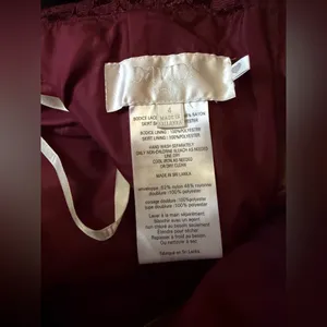 One-Shoulder Burgundy Lace & Chiffon Evening Gown thumbnail 3