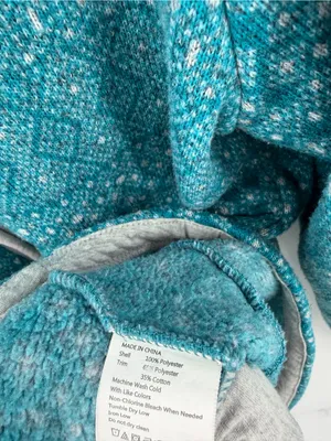 Prana Arka hooded fleece teal blue patterned full zip jacket women’s L outdoor thumbnail 3