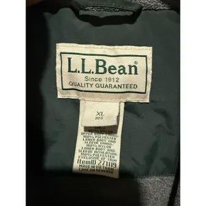 L.L. Bean Parka Jacket XL Green Fleece Lined Hidden Hood Chore Jacket Insulated thumbnail 4