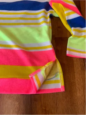 Peach Love California Top Small Bright Multi Color Stripes thumbnail 4