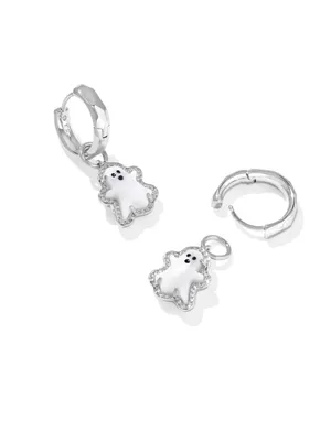 NWT Kendra Scott Ghost Silver Huggie Earrings thumbnail 2