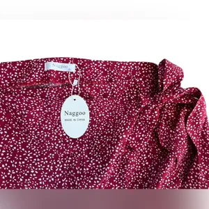 Naggoo Fuchsia Mini Wrap Skirt with Ruffle Hem thumbnail 2