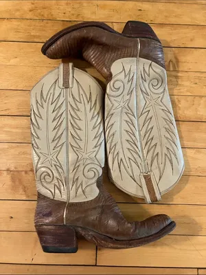 Dan Post Ivory Tan Leather Cowgirl Western Boots Size 5.5 thumbnail 3