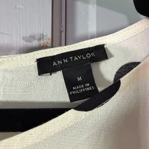 Ann Taylor White Blouse with Black Polka Dots thumbnail 2