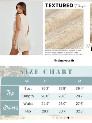 Uaneo 2 Piece Outfit Summer Knit Sweater Set Sleeveless Tunic top and short thumbnail 10