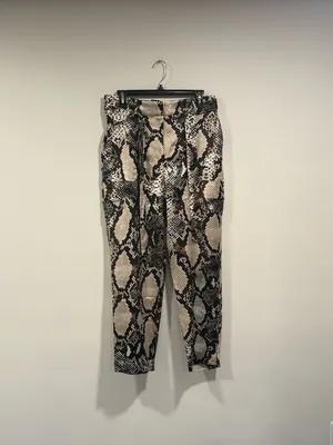 Express Snake-Print Paperbag Trousers in Beige, Black and Brown thumbnail 2