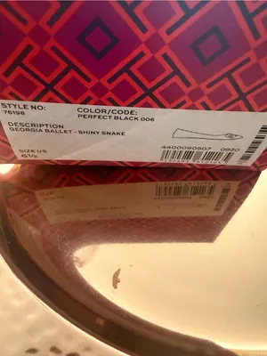Tory Burch Black Faux-Snakeskin Logo Ballet Flats thumbnail 2