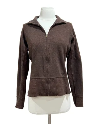 Mountain Hardwear Brown Sarafin Full Zip Wool Blend Sweater Jacket Size Medium thumbnail 2