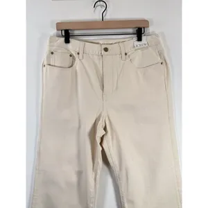 NWT J.CREW Womens Jeans Beige Denim Mid Rise Relaxed 84 Kickout Crop Size 30 thumbnail 7