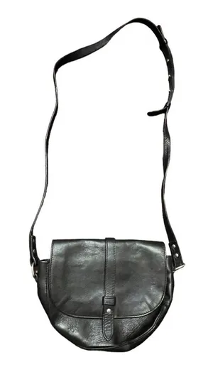 American‎ Eagle Black Leather Purse Made in Italy thumbnail 1