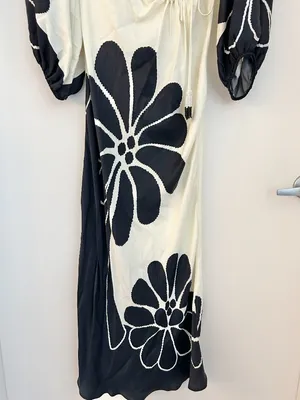 Farm Rio Black Palermo Cut Out Maxi Dress Vacation Tropical Resort Wear Size M thumbnail 6