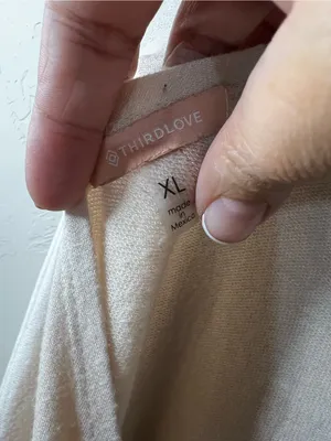 ThirdLove Slouchy Twist Back Cream Modal Oversized Soft Sweater Top XL thumbnail 9