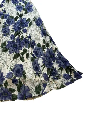 Vintage Floral Midi Dress Sequin Beaded 90s Y2K Feminine Cottagecore Party thumbnail 3