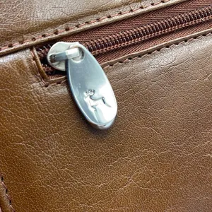 Vintage leather Ashwood crossbody satchel bag nut brown smooth leather. thumbnail 3