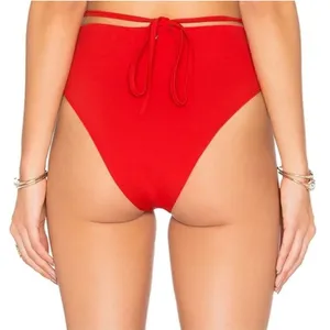 For Love and Lemons Mallorca Hi-Waist Bikini Bottom Red M thumbnail 2