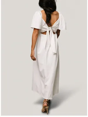 Baltic Born Indie Back Tie Dress Off White Maxi Dress NWT Large thumbnail 2