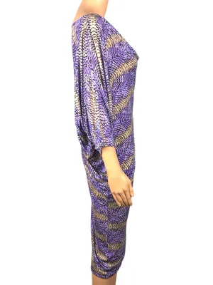 BCBGMAXAZRIA KESI Purple One-Shoulder Lightweight Dress NEW WITH TAGS Medium thumbnail 4