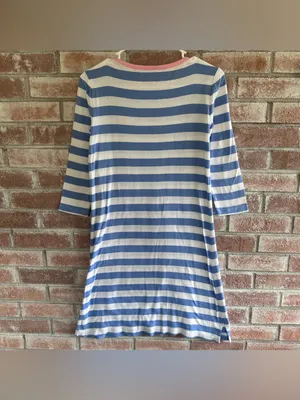 Ralph Lauren Striped Dress Embroidered Logo Women’s Small Blue White Preppy thumbnail 6
