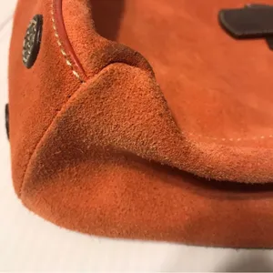 Lands End suede leather hobo shoulder bag orange thumbnail 7