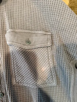 Aerie Lumber Jane Waffle Knit Jacket Shirt Jacket Olive Green Oversized Size XXS thumbnail 2