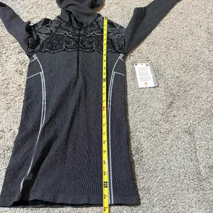 ATHLETA Dark Gray and black Hoodie with Decorative Yoke thumbnail 4