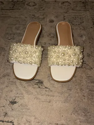 a new day Ivory Pearl-Embellished Slide Sandals thumbnail 2