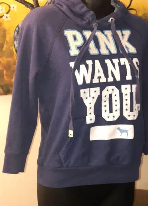 Pink Victoria’s Secrect Blue Hoodie thumbnail 3