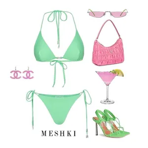 Meshki Green Aliza String Tie Swim Bottoms thumbnail 5