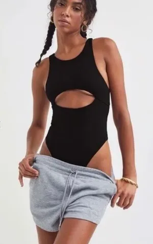 For Love & Lemons Keyhole Cutout Front Ribbed Bodysuit Sz XS thumbnail 1