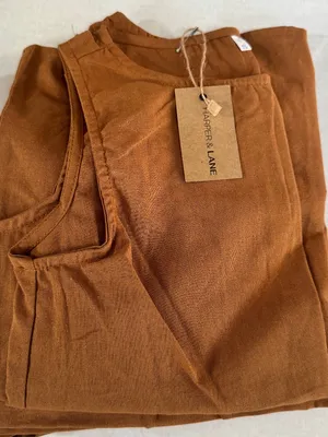 NWT Harper & Lane 2 piece brown sleevless top & wide leg bottom set size S thumbnail 7