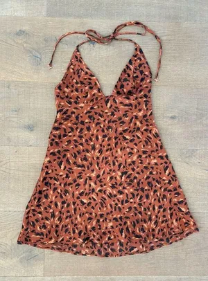 intimately free people hang on halter natural combo mini dress thumbnail 1