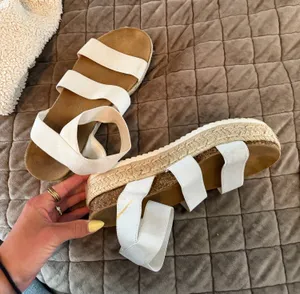 Platform Sandals White Size 8 thumbnail 1