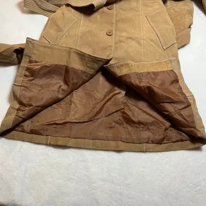 Vintage Jennyfer J 100% Leather Suede Trench Coat Size S Hippie Y2K 70s 80s Boho thumbnail 6