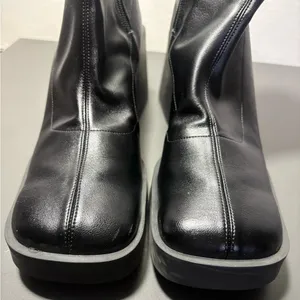 JUSTINE CLENQUET Lucy Black Vegan Leather Sock Boots thumbnail 4