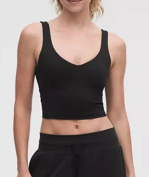Lululemon Athletica Align Cropped Tank Top Light Support A/B Cup Black 2 thumbnail 1