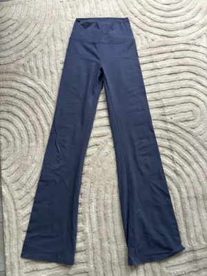 High-Waisted OFFLINE Cotton Flare Leggings by Aerie Blue Foldover cotton thumbnail 1