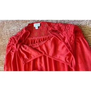 POL Coral Red Lace Slip Dress Nightgown Size S thumbnail 9
