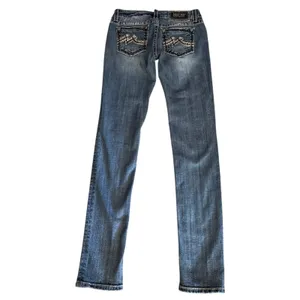 Miss Me Size 27 Skinny Jeans Bling Jewels Style JD103752 Low Rise Y2K thumbnail 2